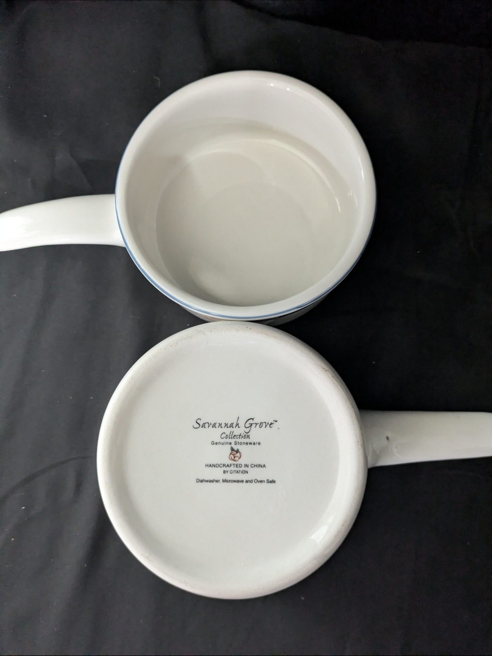 Set of 4 Citation Savannah Grove Handled Soup Bowls Mugs Floral Stoneware - Picture 3 of 4